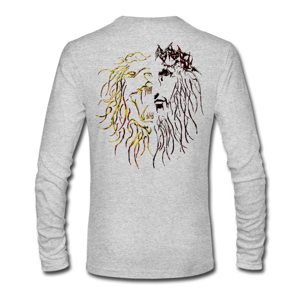 Lion Of Judah Tribal Men's Long Sleeve T-Shirt by Next Level - heather gray