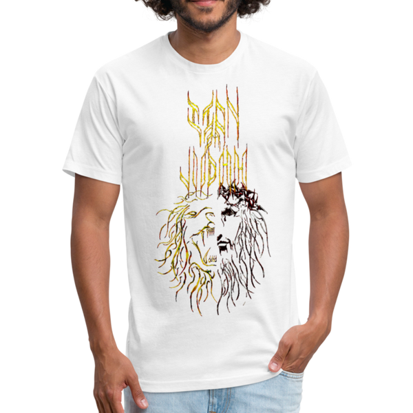 Lion Of Judah Tribal Fitted Cotton/Poly T-Shirt by Next Level - white