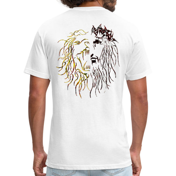 Lion Of Judah Tribal Fitted Cotton/Poly T-Shirt by Next Level - white