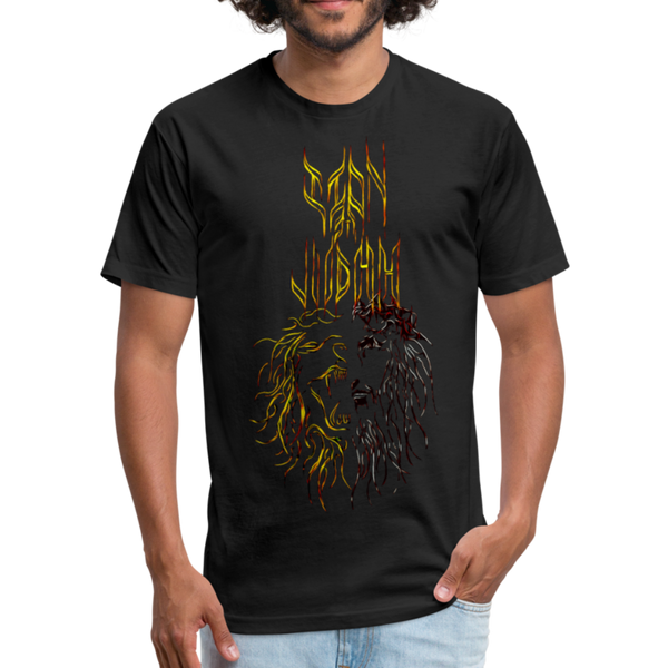 Lion Of Judah Tribal Fitted Cotton/Poly T-Shirt by Next Level - black