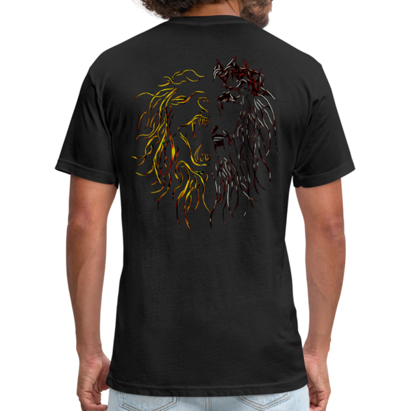 Lion Of Judah Tribal Fitted Cotton/Poly T-Shirt by Next Level - black