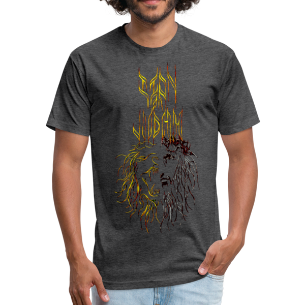 Lion Of Judah Tribal Fitted Cotton/Poly T-Shirt by Next Level - heather black