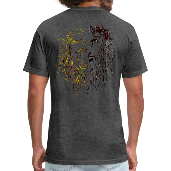 Lion Of Judah Tribal Fitted Cotton/Poly T-Shirt by Next Level - heather black