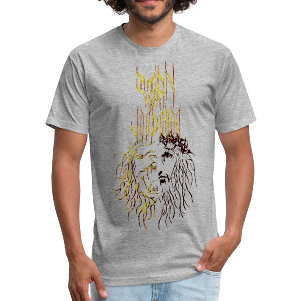 Lion Of Judah Tribal Fitted Cotton/Poly T-Shirt by Next Level - heather gray