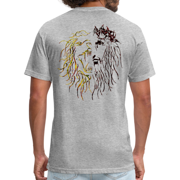 Lion Of Judah Tribal Fitted Cotton/Poly T-Shirt by Next Level - heather gray