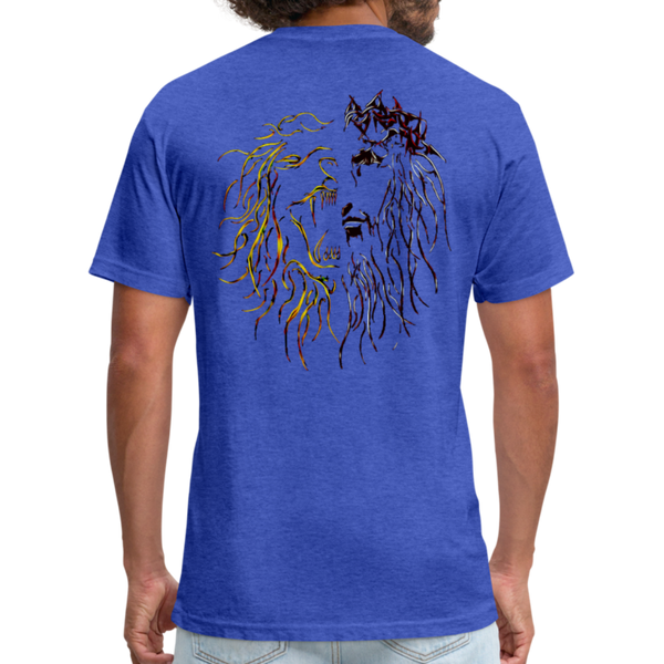 Lion Of Judah Tribal Fitted Cotton/Poly T-Shirt by Next Level - heather royal