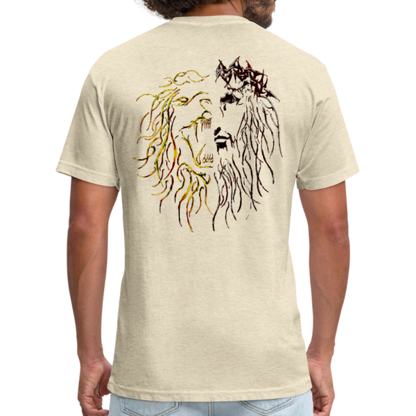 Lion Of Judah Tribal Fitted Cotton/Poly T-Shirt by Next Level - heather cream