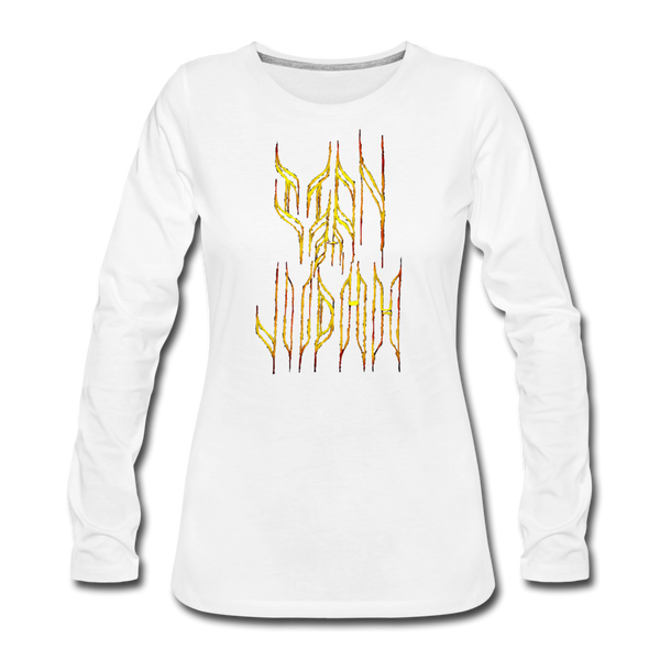 Lion Of Judah Tribal Gold Women's Premium Long Sleeve T-Shirt - white