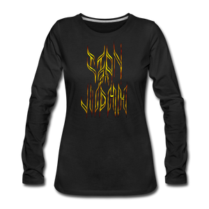 Lion Of Judah Tribal Gold Women's Premium Long Sleeve T-Shirt - black