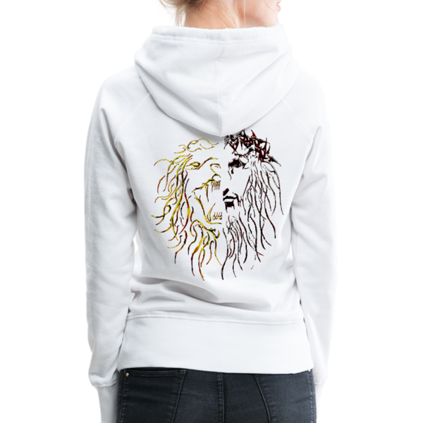 Lion Of Judah Tribal Gold Women’s Premium Hoodie - white