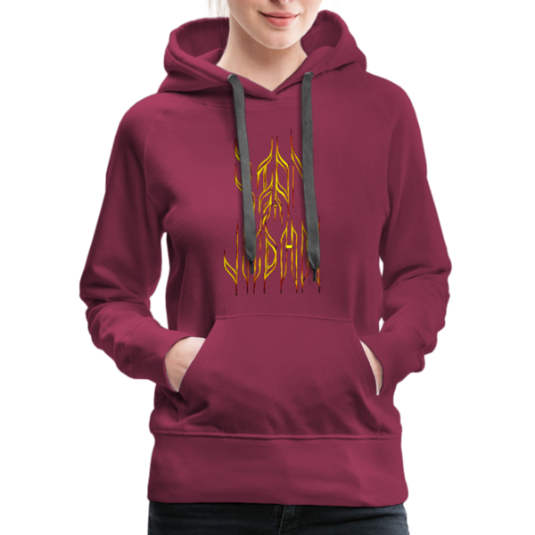 Lion Of Judah Tribal Gold Women’s Premium Hoodie - burgundy