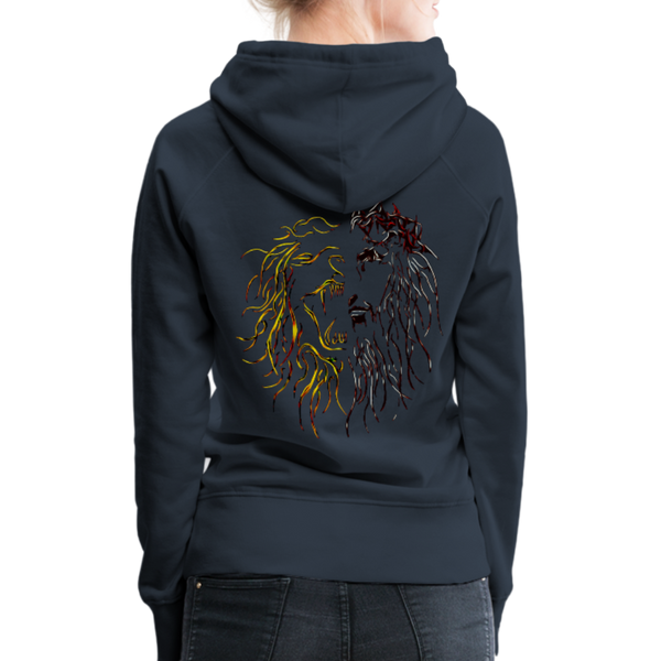 Lion Of Judah Tribal Gold Women’s Premium Hoodie - navy