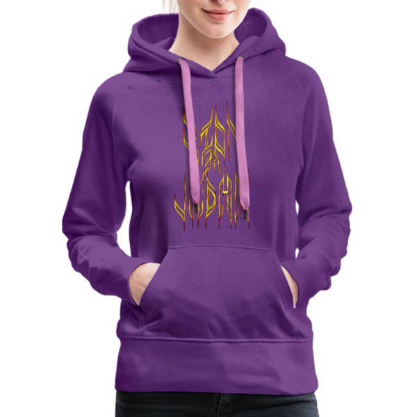 Lion Of Judah Tribal Gold Women’s Premium Hoodie - purple