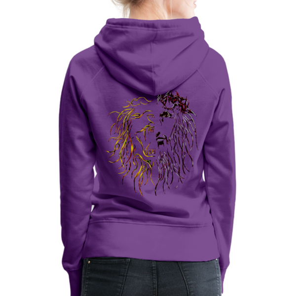 Lion Of Judah Tribal Gold Women’s Premium Hoodie - purple