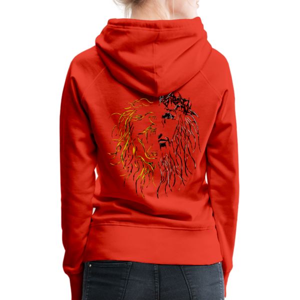 Lion Of Judah Tribal Gold Women’s Premium Hoodie - red