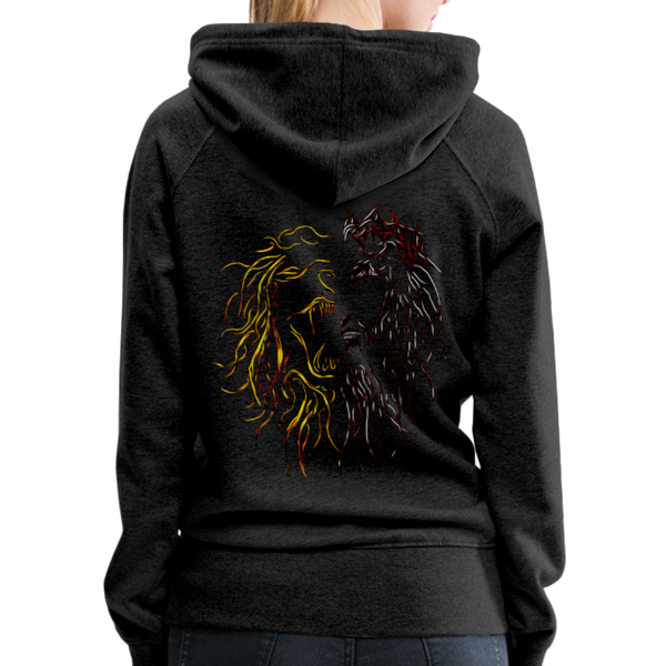 Lion Of Judah Tribal Gold Women’s Premium Hoodie - charcoal gray