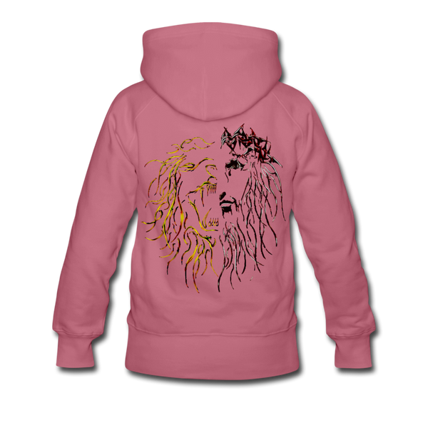 Lion Of Judah Tribal Gold Women’s Premium Hoodie - mauve