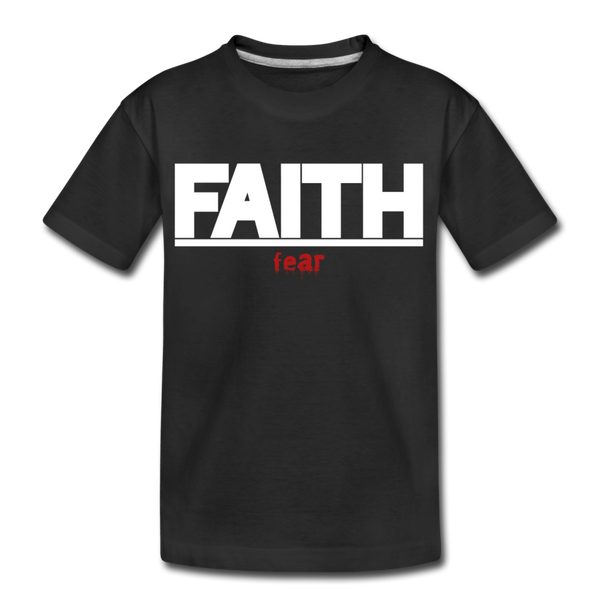 Faith Over fear Kids' Premium T-Shirt - black