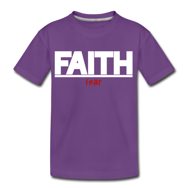 Faith Over fear Kids' Premium T-Shirt - purple