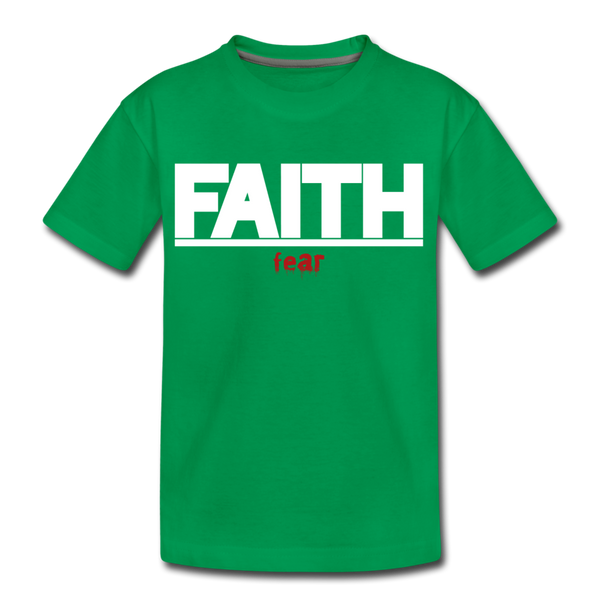 Faith Over fear Kids' Premium T-Shirt - kelly green