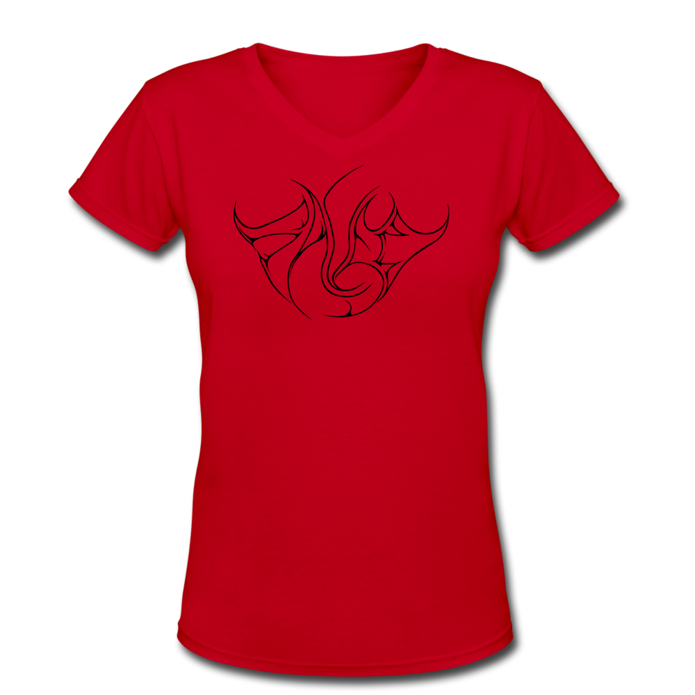 Saved Black Letter Women's V-Neck T-Shirt - red