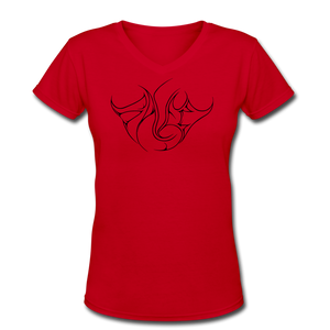 Saved Black Letter Women's V-Neck T-Shirt - red