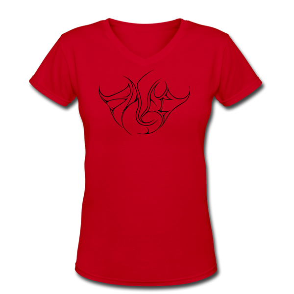 Saved Black Letter Women's V-Neck T-Shirt - red