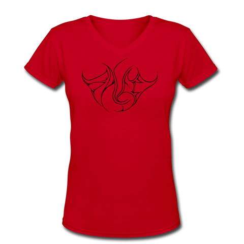 Saved Black Letter Women's V-Neck T-Shirt - red