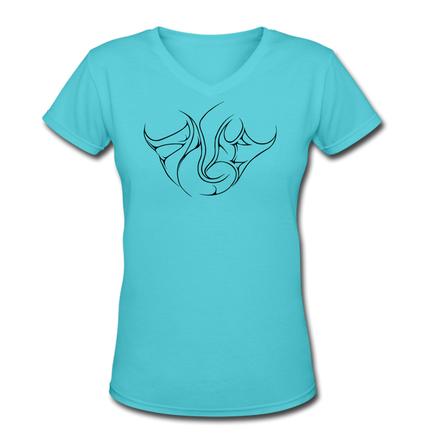 Saved Black Letter Women's V-Neck T-Shirt - aqua