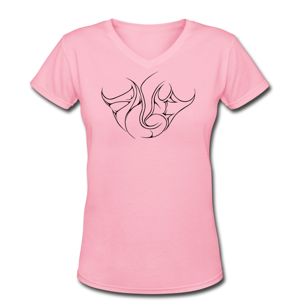 Saved Black Letter Women's V-Neck T-Shirt - pink