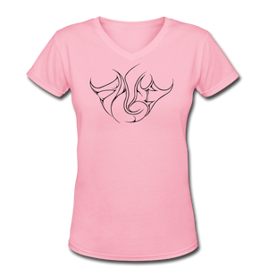 Saved Black Letter Women's V-Neck T-Shirt - pink