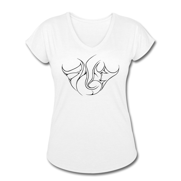 Saved Black Letter Women's Tri-Blend V-Neck T-Shirt - white