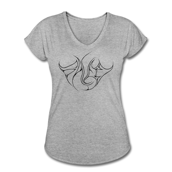 Saved Black Letter Women's Tri-Blend V-Neck T-Shirt - heather gray