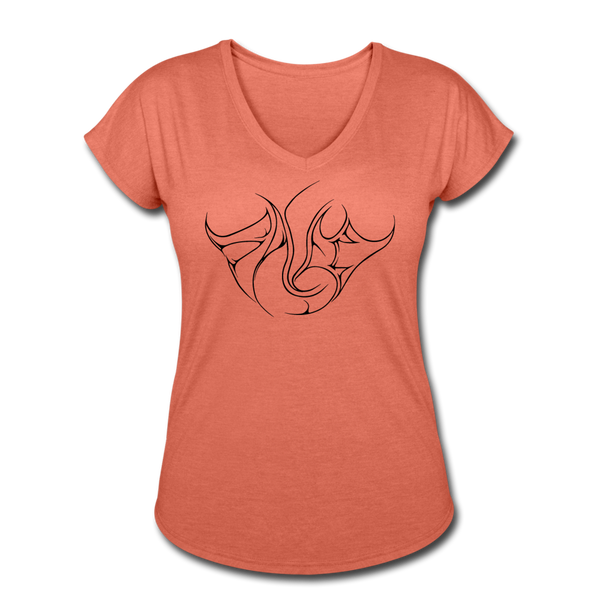 Saved Black Letter Women's Tri-Blend V-Neck T-Shirt - heather bronze