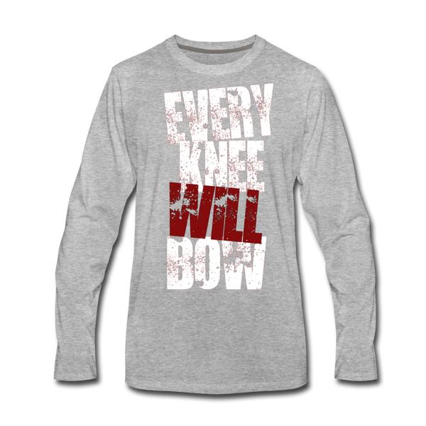 EKWB White Letter Men's Premium Long Sleeve T-Shirt - heather gray