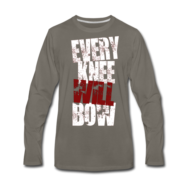 EKWB White Letter Men's Premium Long Sleeve T-Shirt - asphalt gray