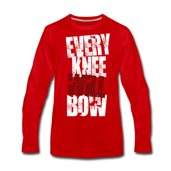 EKWB White Letter Men's Premium Long Sleeve T-Shirt - red