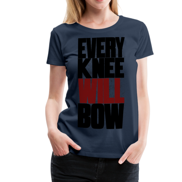 EKWB Original Black + Red Letter Women's Premium T-Shirt - navy