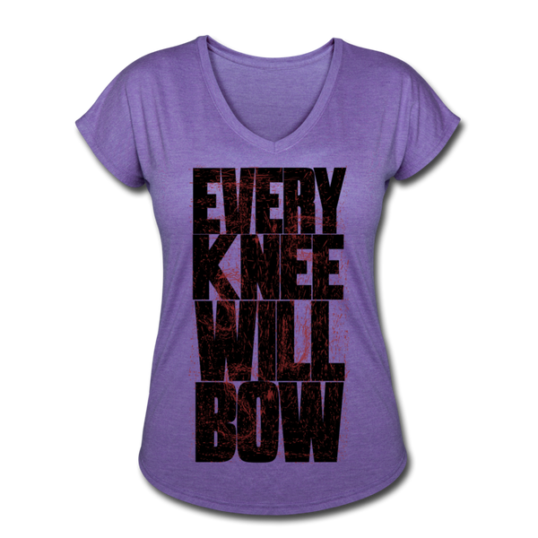 EKWB Original Black Letter Women's Tri-Blend V-Neck T-Shirt - purple heather