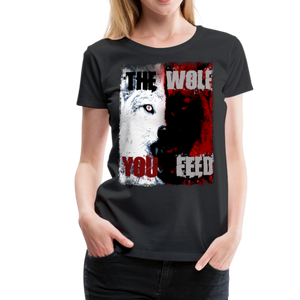 GAM The Wolf You Feed Sleeve Print Women’s Premium T-Shirt - black