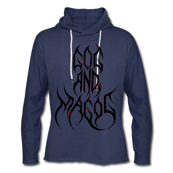 GAM Holy Rebellion Unisex Lightweight Terry Hoodie - heather navy