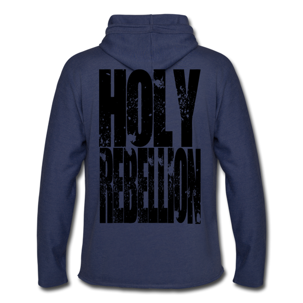 GAM Holy Rebellion Unisex Lightweight Terry Hoodie - heather navy