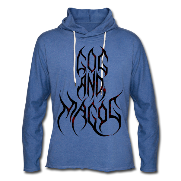 GAM Holy Rebellion Unisex Lightweight Terry Hoodie - heather Blue