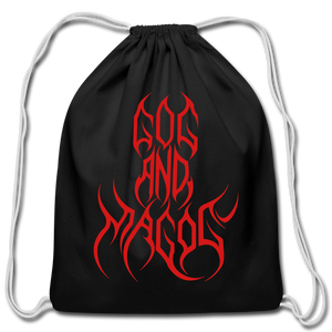 GAM Red Letter Cotton Drawstring Bag - black