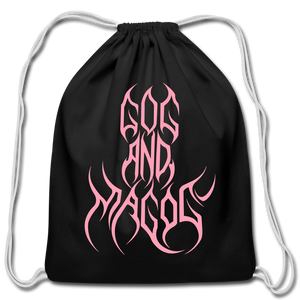 GAM Pink Letter Cotton Drawstring Bag - black