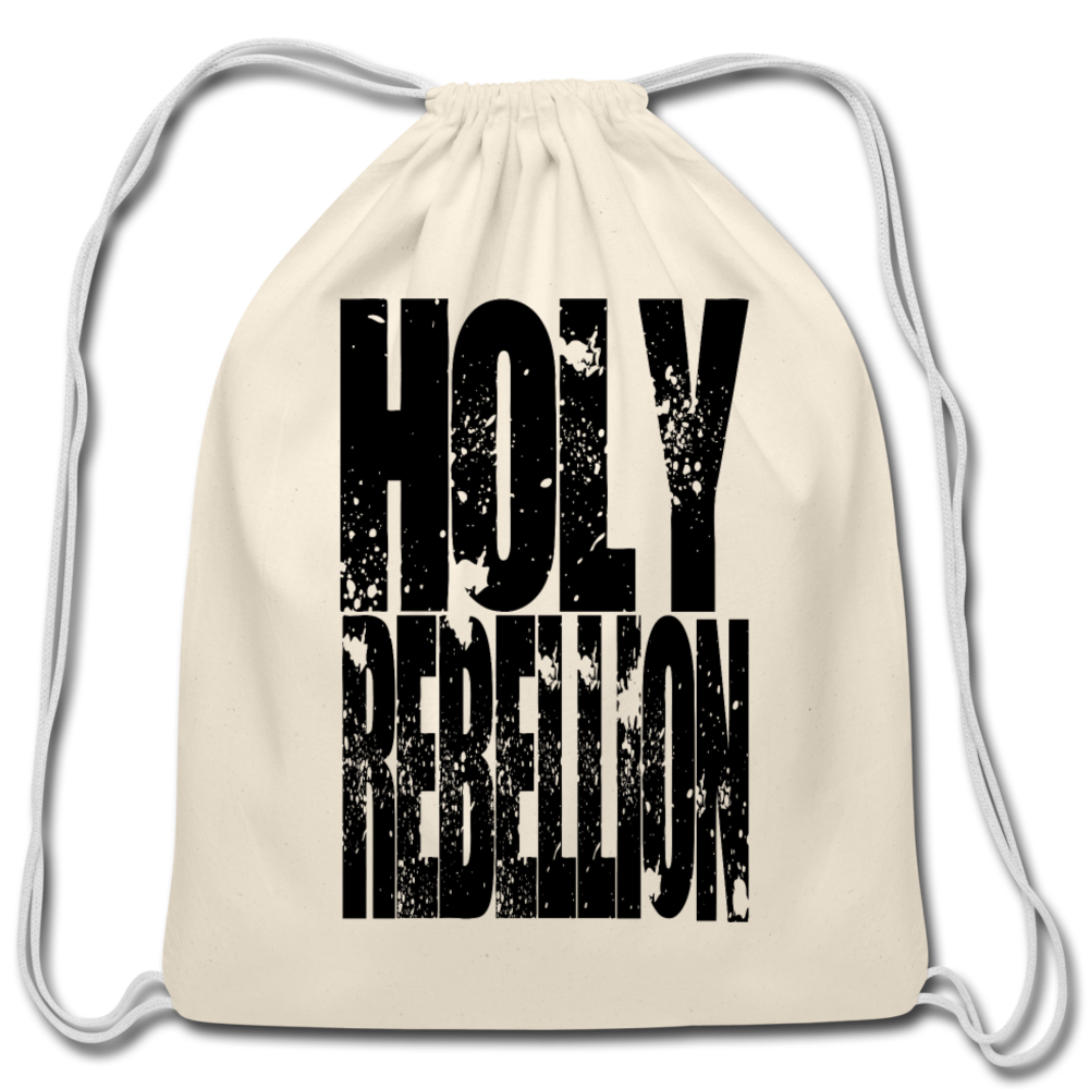 Holy Rebellion Cotton Drawstring Bag - natural