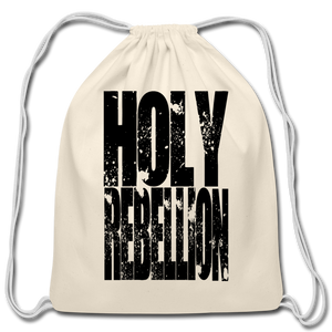 Holy Rebellion Cotton Drawstring Bag - natural