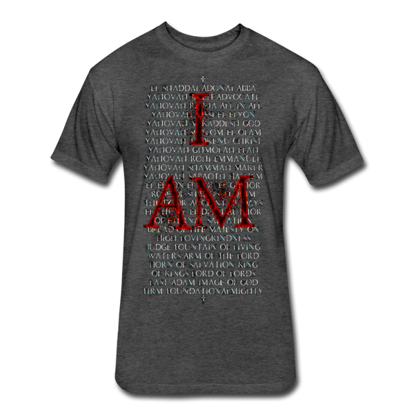Names Of God Fire Edition Fitted Cotton/Poly T-Shirt by Next Level - heather black
