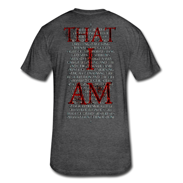 Names Of God Fire Edition Fitted Cotton/Poly T-Shirt by Next Level - heather black