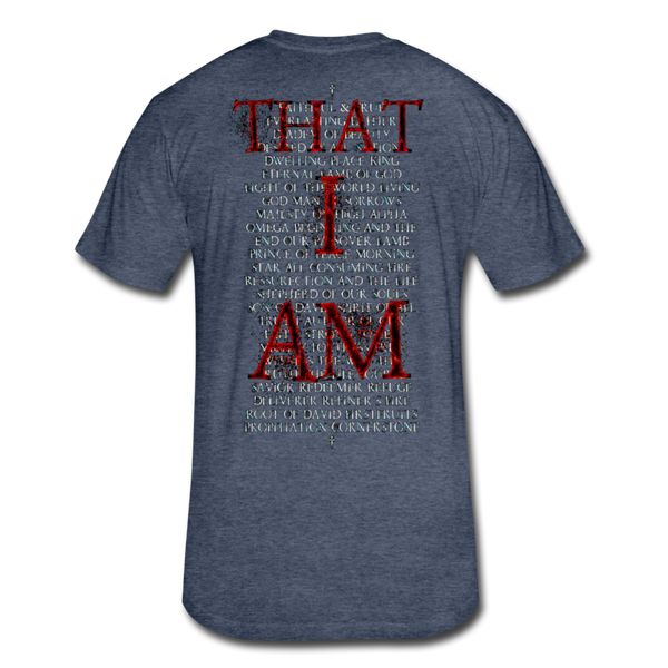 Names Of God Fire Edition Fitted Cotton/Poly T-Shirt by Next Level - heather navy